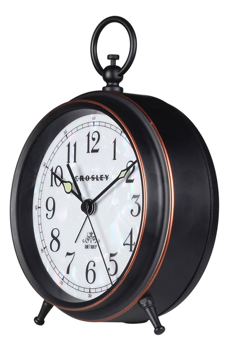 CROSLEY Mother Of Pearl Analog Alarm Clock, Alternate, color, Black