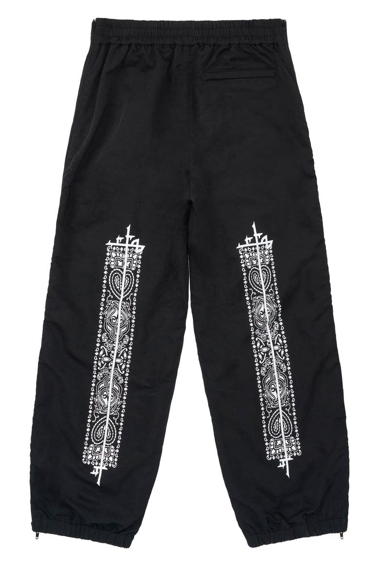 Nixon Placed Paisley Print Nylon Joggers, Main, color, BLACK PAISLEY