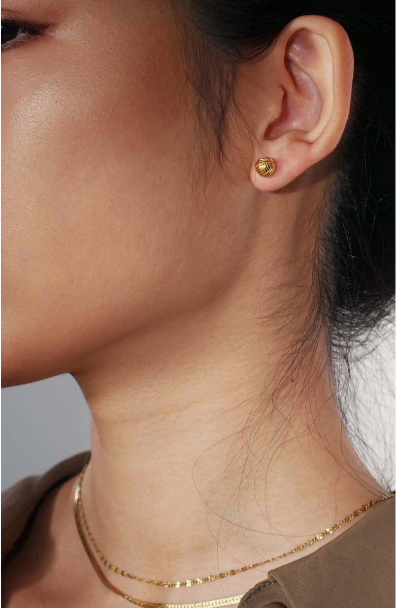 Gwen Beloti Woven Ball Stud Earrings, Alternate, color, Gold
