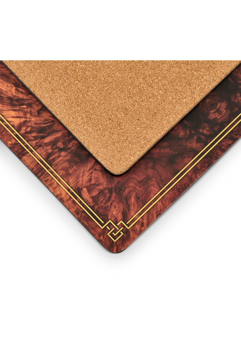 Walnut Burlap Set of 4 Cork Back Placemats, Alternate, color, Walnut