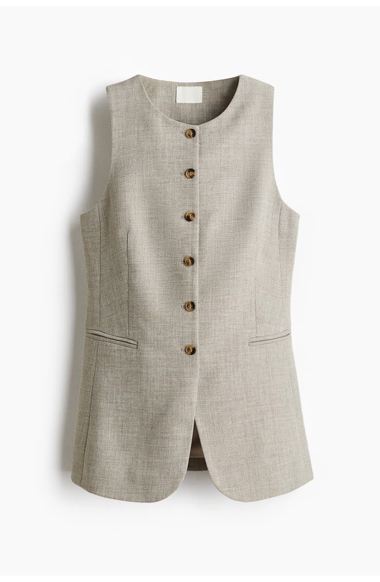 H&M Long Waistcoat, Main, color, Beige