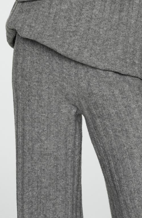 Mango Knitted Pyjama Trousers Medium Heather Grey In Medium Heather Grey