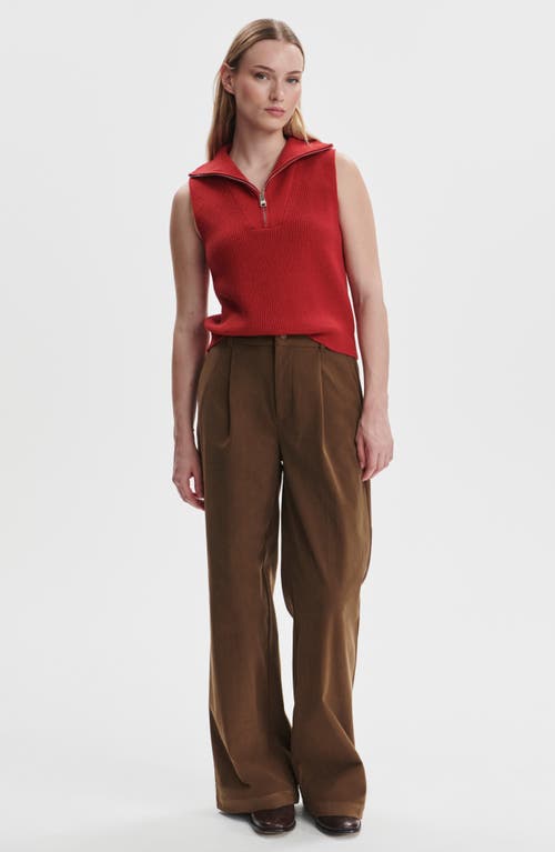 Varley Amina Half-zip Knit Sweater Vest In Red