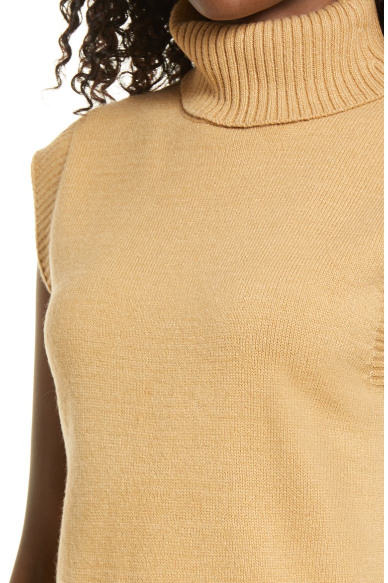 Ariana Turtleneck Vest, Alternate, color, CAMEL