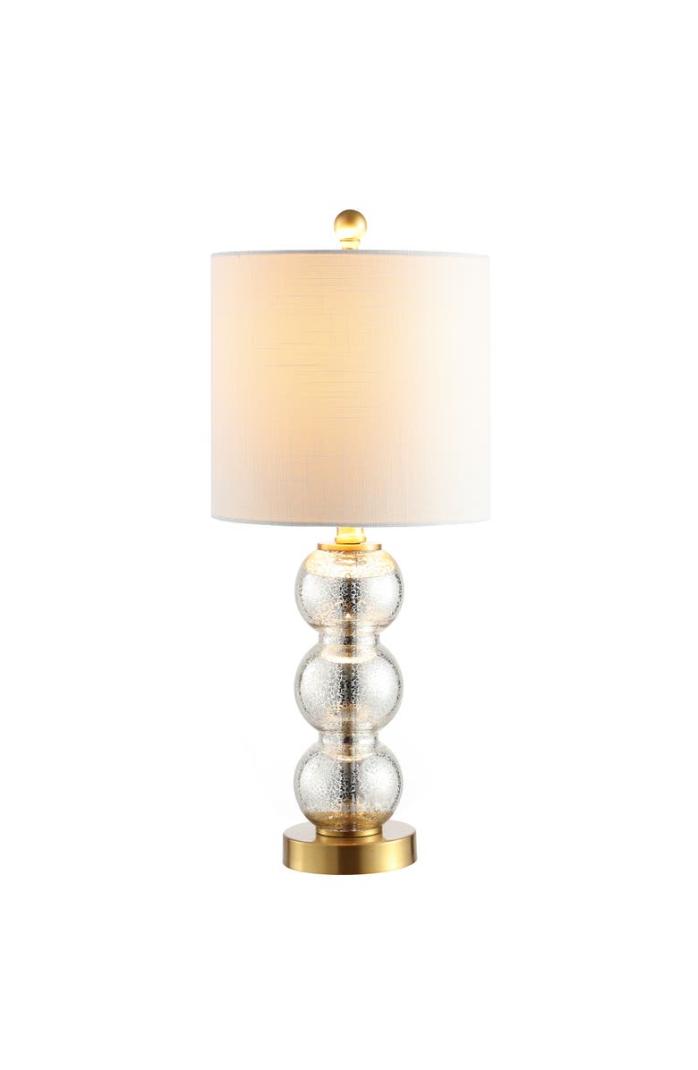 JONATHAN Y February Glass/Metal LED Table Lamp, Main, color, Mercury Glass/Brass Gold
