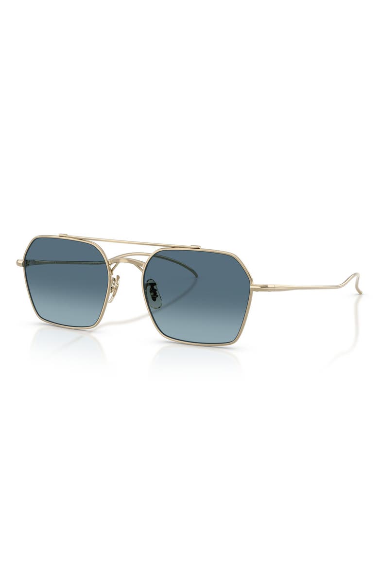 Oliver Peoples TK-14 53mm Geometric Sunglasses, Alternate, color, Gold / Marine Gradient