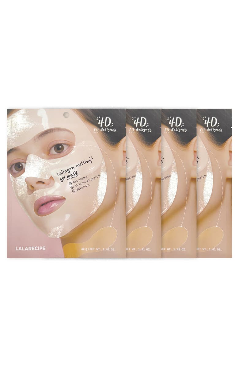LALA Recipe Collagen Melting Gel Mask Set of 4, Alternate, color, White