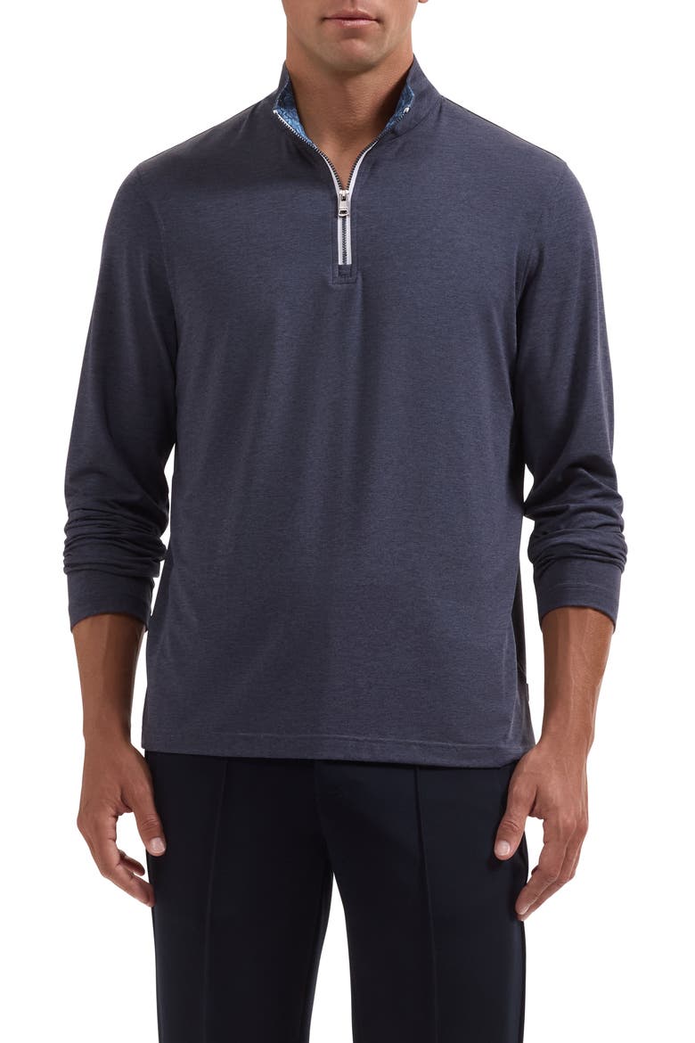 Performance Quarter Zip Pullover, Main, color, NAVY