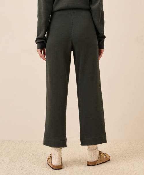 Pact Thermal Waffle Wide Leg Pant In Green