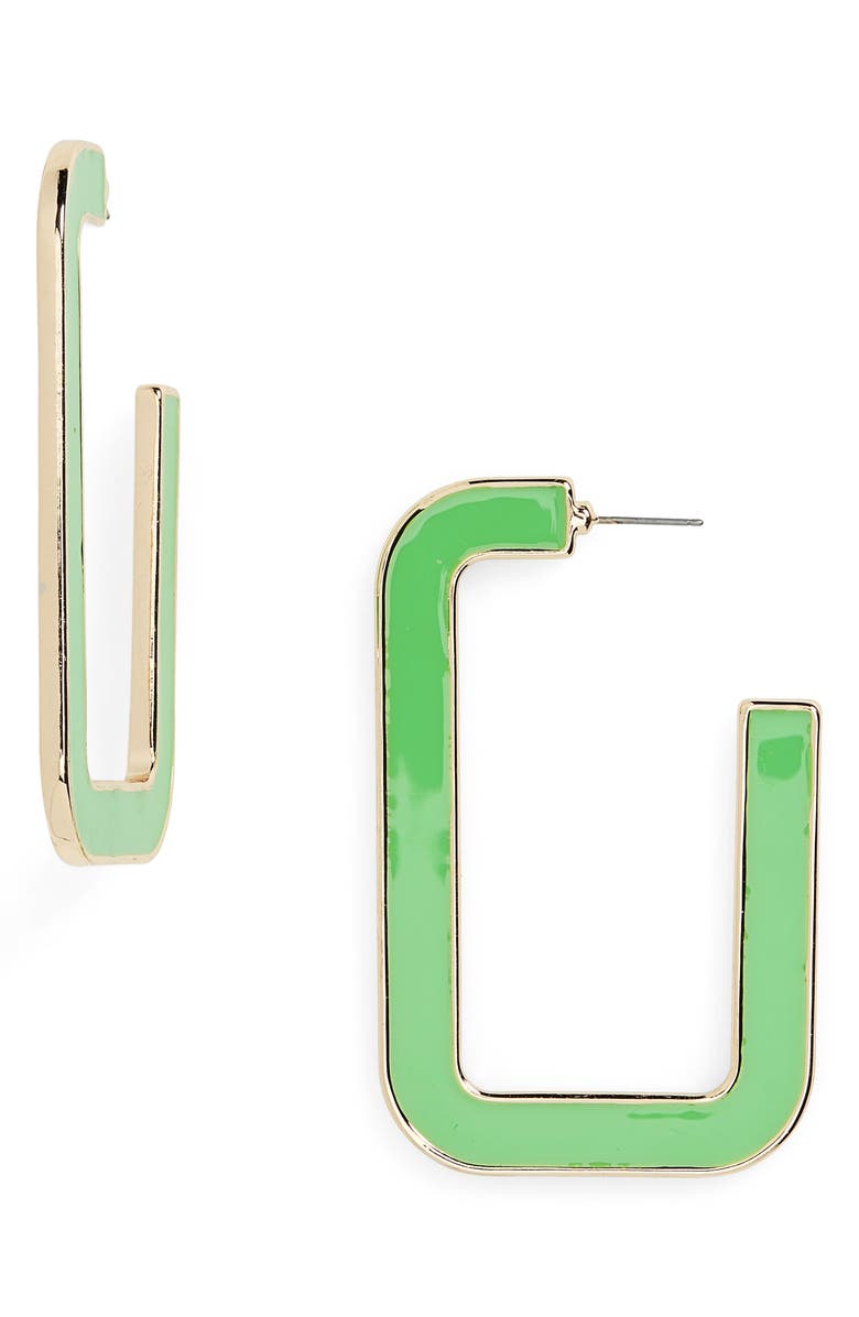 BP. Rectangle Hoop Earrings, Main, color, 