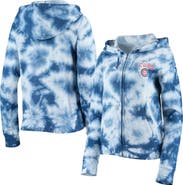 New Era Women's New Era Royal Chicago Cubs Tie-Dye Fleece Full-Zip Hoodie