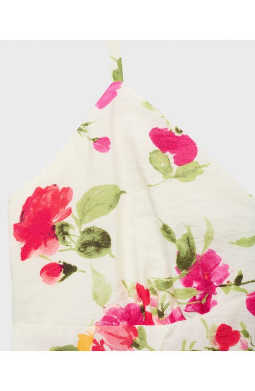 Mango Floral Print Sleeveless Midi Dress In Neutral