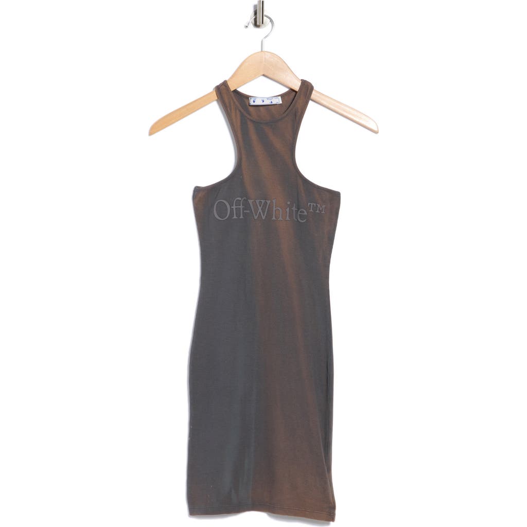 Off-white Laundry Rib Rowing Minidress In Gray