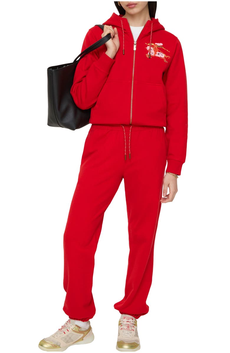 Burberry Watercolour EKD Cotton Jogging Pants, Main, color, Crayon Red