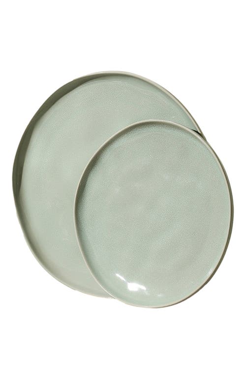 Stone Lain Mirella Stoneware 4-piece Dinner Plate Set In Green