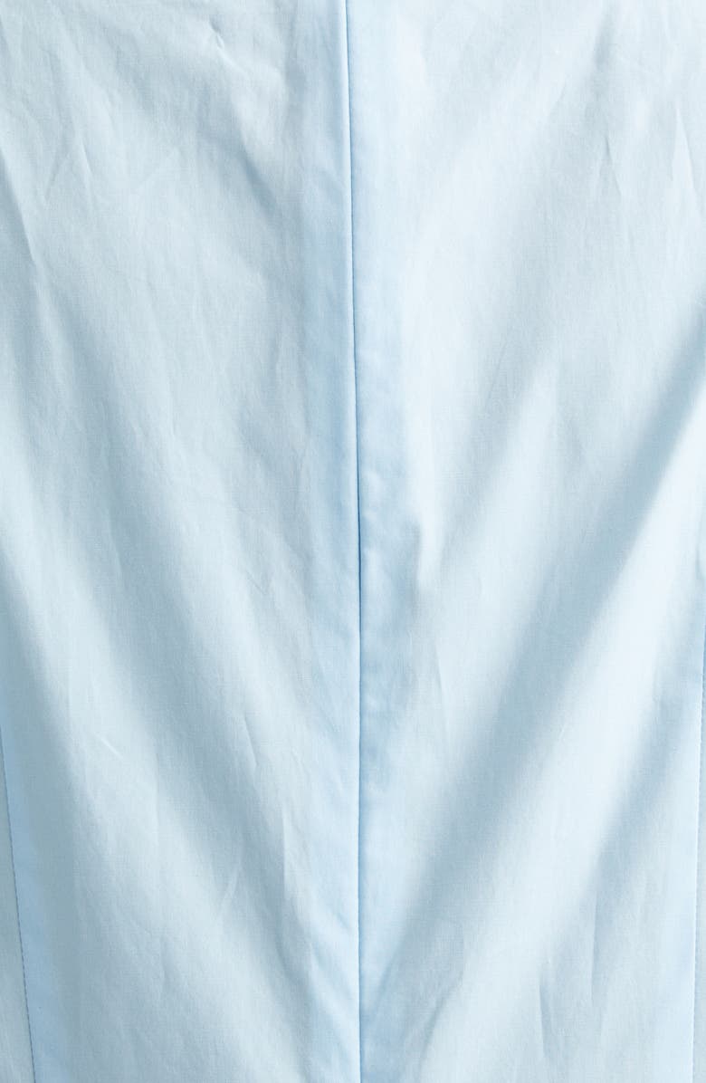 Oscar de la Renta Chiné Cyclamen Floral Poplin Midi Dress, Alternate, color, White/ Light Blue