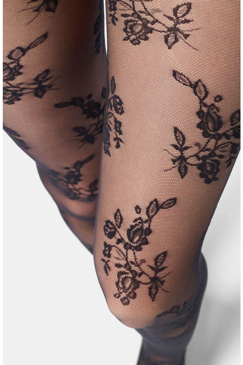 Ethereal Sheer Tights, Alternate, color, BLACK