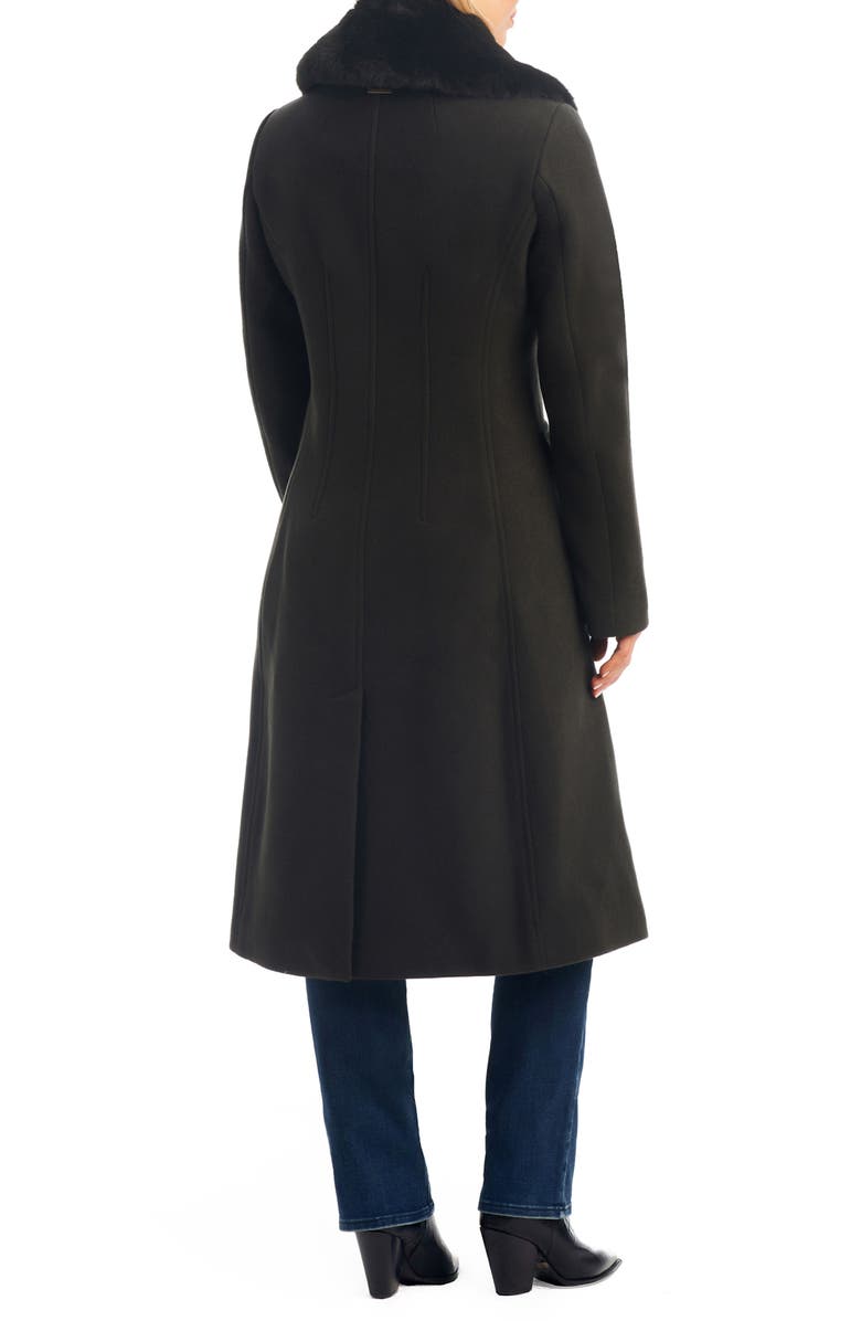 Vince Camuto Double Breasted Flare Coat, Alternate, color, Olive