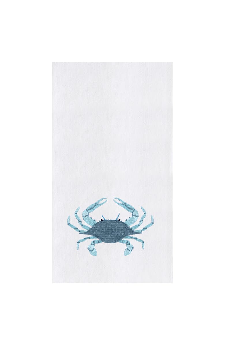 C&F Home Sea Glass Crab Kitchen and Bathroom Graphic Print Hand Towel, Main, color, Blue