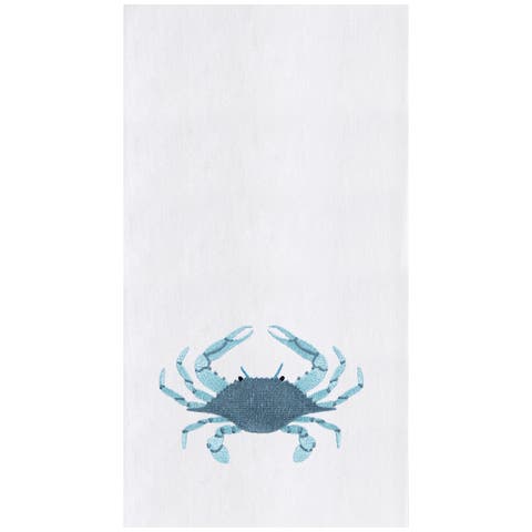 Sea Glass Crab Kitchen and Bathroom Graphic Print Hand Towel