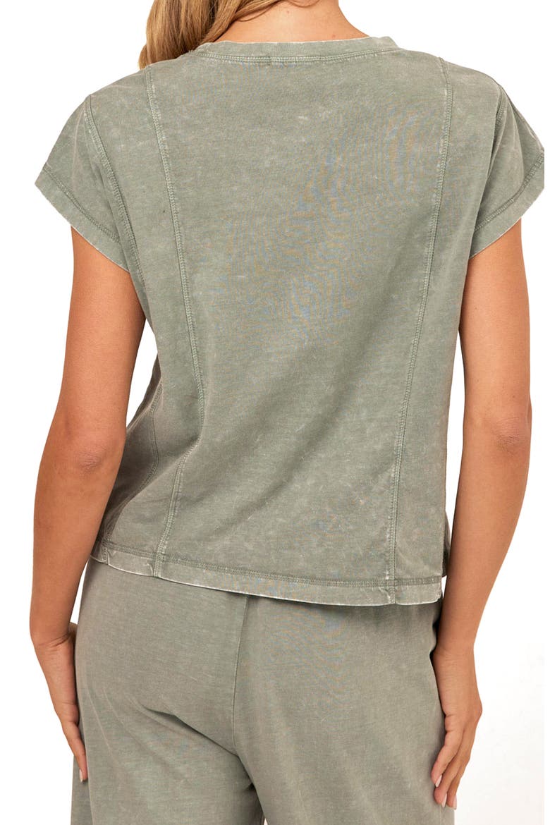 Laurie Mineral Wash Seamed T-Shirt, Alternate, color, WASABI