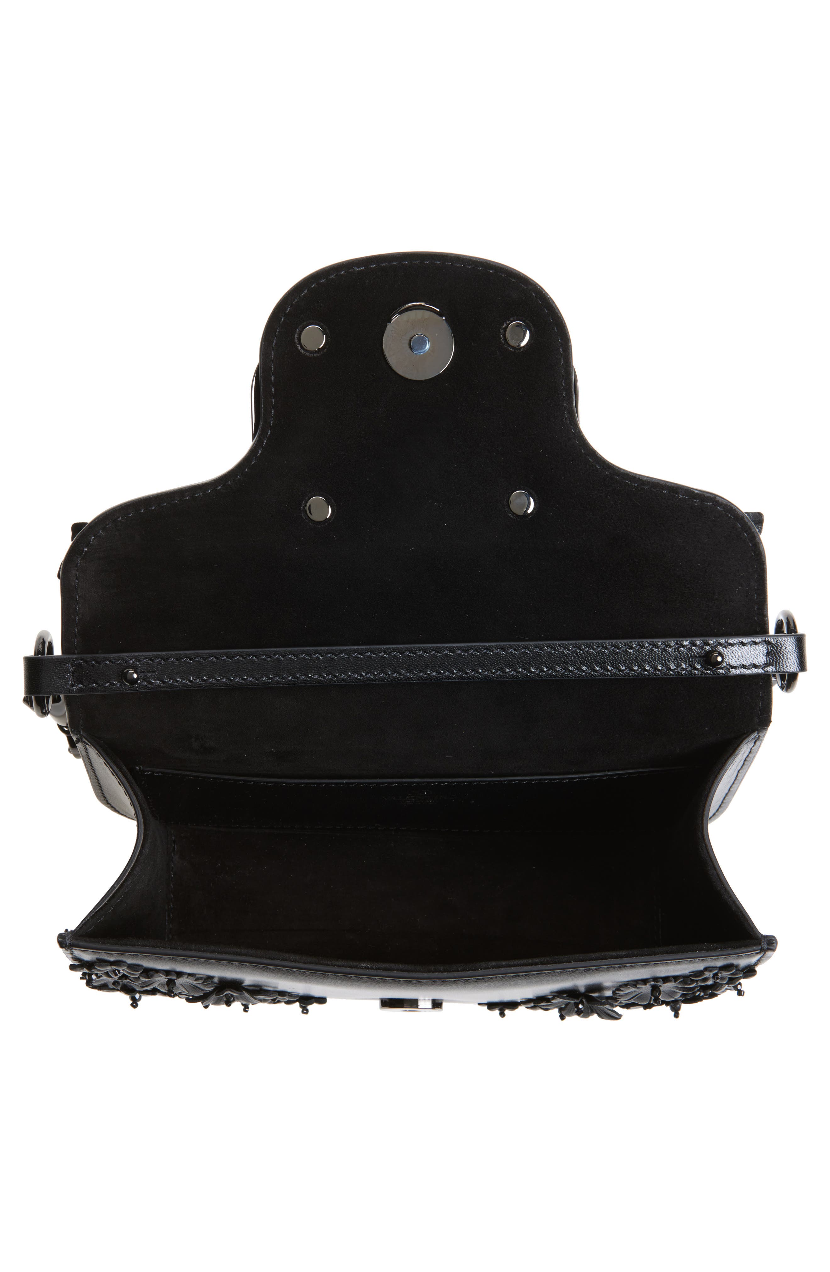 Valentino Garavani Small Locò Floral Logo Leather Shoulder Bag, Alternate, color, 