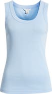 Caslon® Scoop Neck Rib Cotton Tank