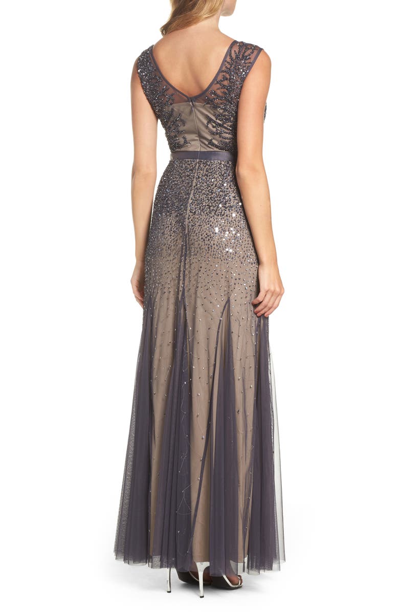 Adrianna Papell Beaded Chiffon Gown, Alternate, color,