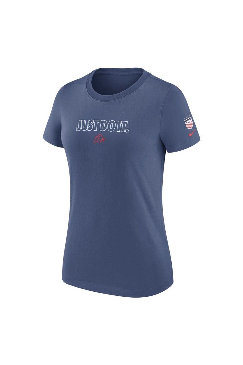 Women's Nike Blue USWNT Just Do It T-Shirt, Alternate, color, Blue