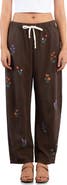 Billy T Floral Embroidered Barrel Leg Pants