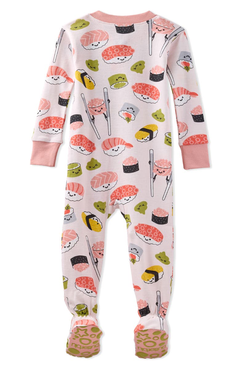 BUTTERBLU Cruz One-Piece Organic Cotton Footie Pajamas, Alternate, color, Soy Mates