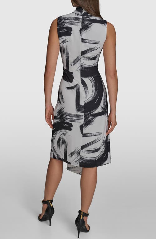 Donna Karan Print Sleeveless Dress In Black/pristine