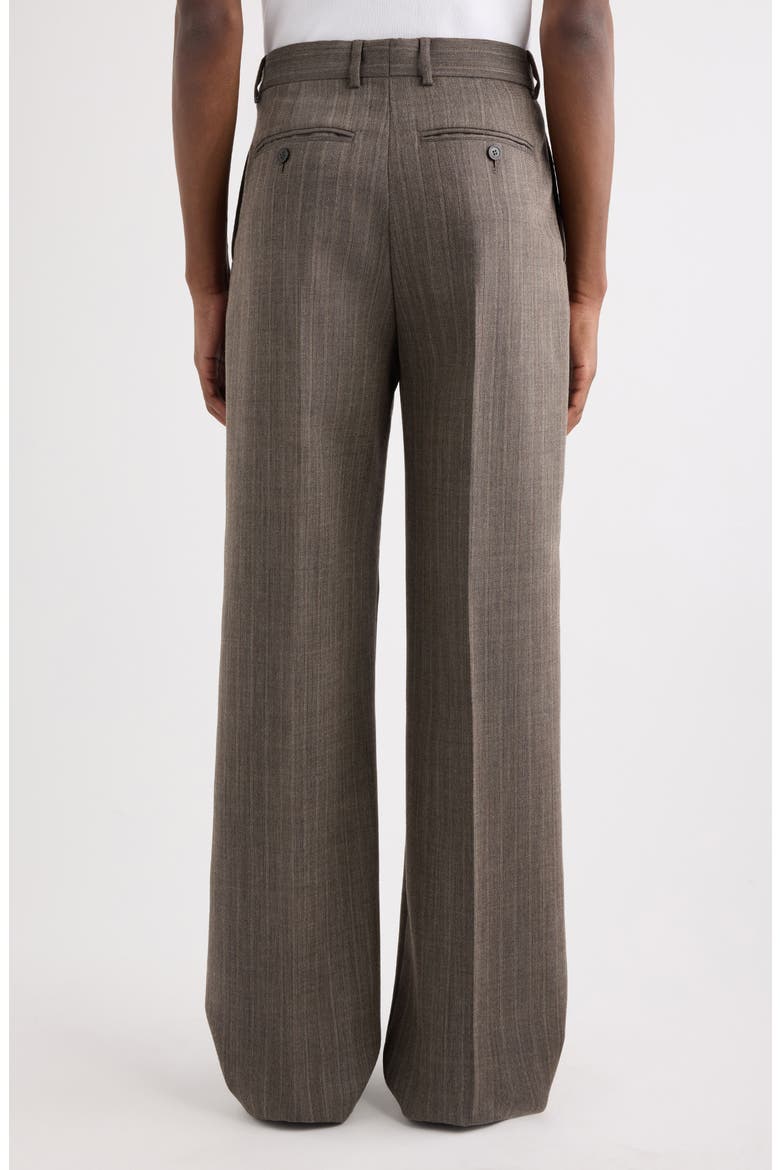 Penrud Pleated Herringbone Wool Pants, Alternate, color, CEMENT