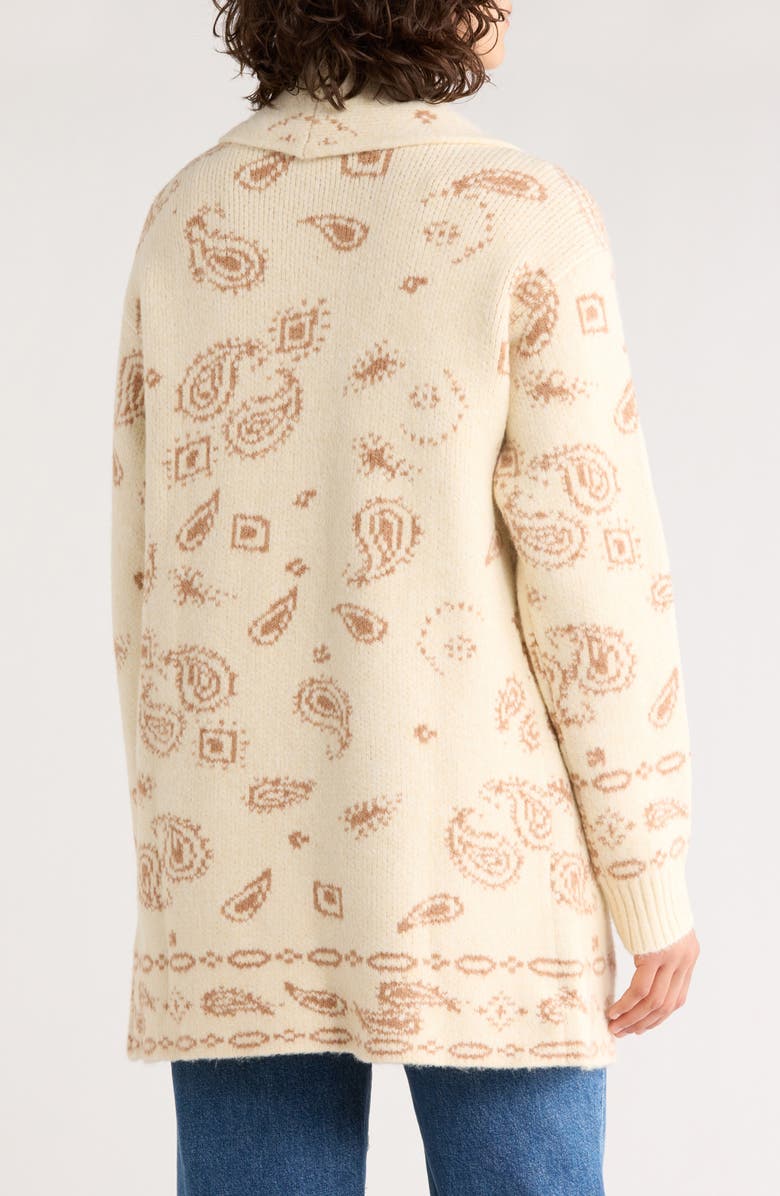 Lucky Brand Paisley Bandana Print Cardigan, Alternate, color, Natural Combo