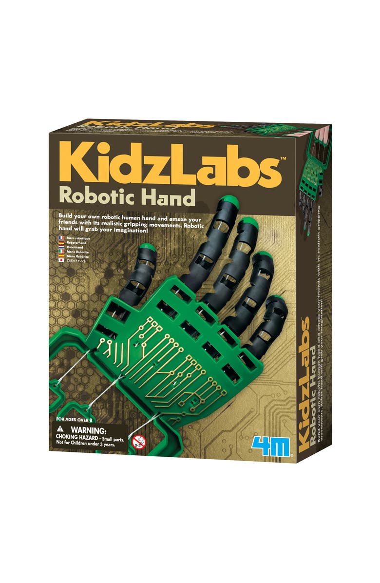 4M Kidzlabs Robotic Hand DIY Mechanical Robot Science STEM Kit, Main, color, Multicolored