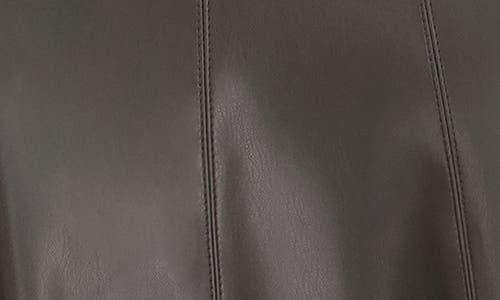 Ookie & Lala Supersoft Faux Leather Flounce Midi Skirt In Green