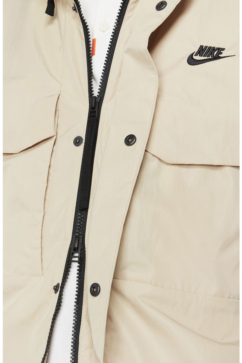 Premium Essentials M65 Unlined Hooded Jacket, Alternate, color, GRAIN/ BLACK/ BLACK