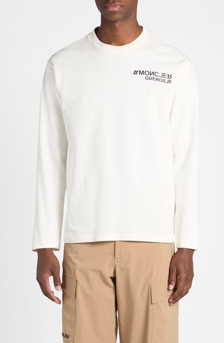 Moncler Grenoble Logo Long Sleeve Cotton T-Shirt, Main, color, 