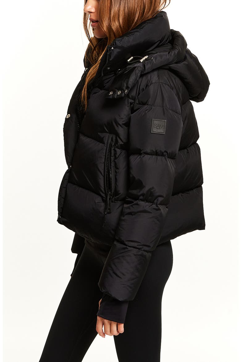 Jordy Water Resistant Down Puffer Coat, Alternate, color, MATTE BLACK