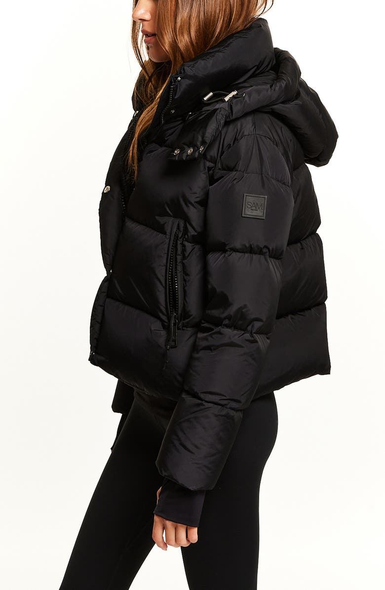 SAM. Jordy Water Resistant Down Puffer Coat, Alternate, color, Matte Black