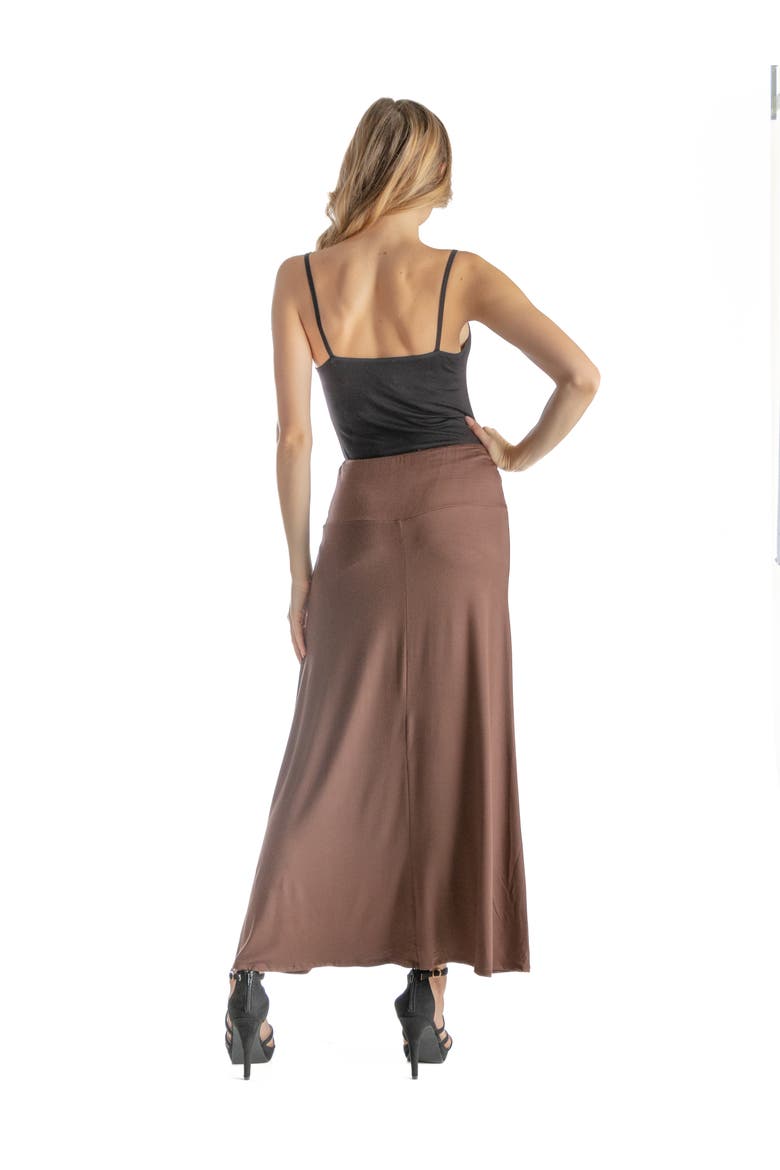 Elastic Waist Maxi Skirt, Alternate, color, Brown