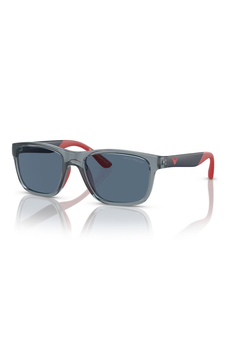 48mm Pillow Sunglasses, Alternate, color, SHINY BLUE / DARK BLUE