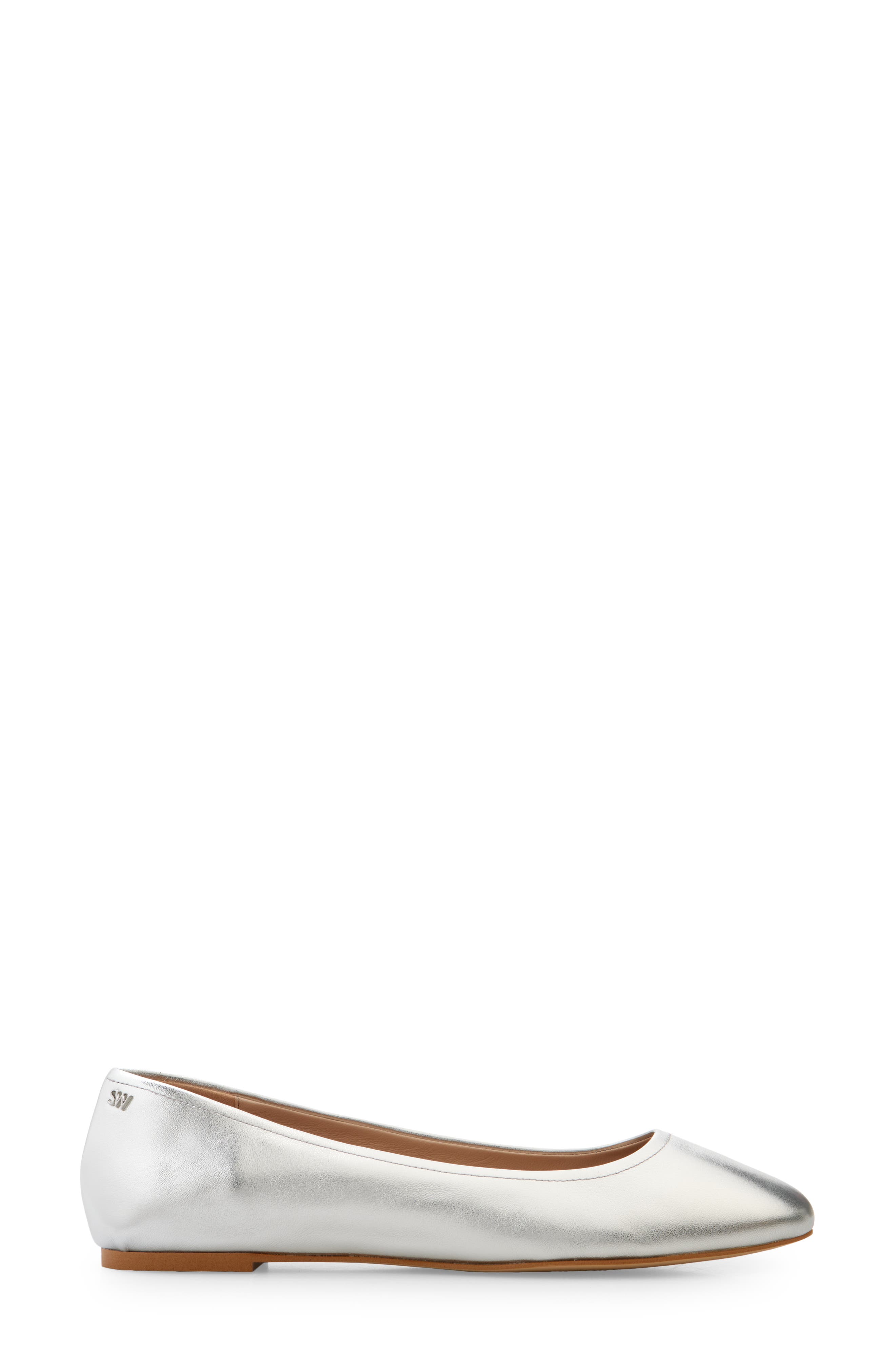 Stuart Weitzman Nadine Flat, Alternate, color, Silver