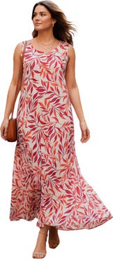 Roaman's Hand Crinkled Sleeveless Dress