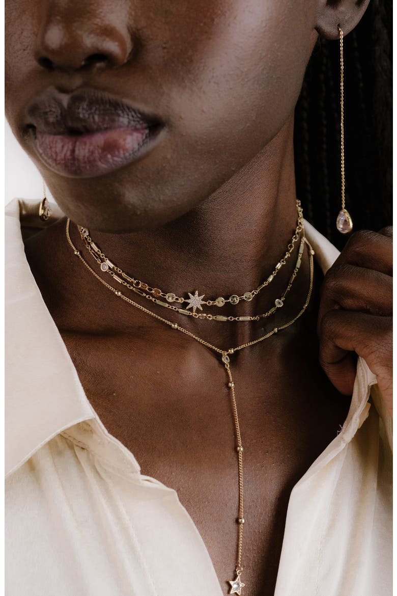 Forever Falling Multichain Necklace, Alternate, color, GOLD