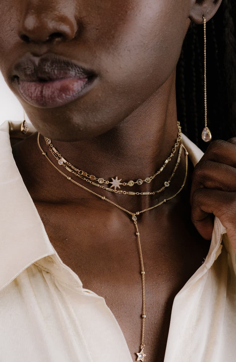 Ettika Forever Falling Multichain Necklace, Alternate, color, Gold