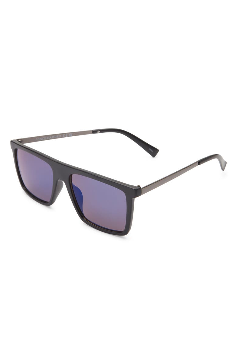 Vince Camuto Gradient Rectangular Sunglasses, Alternate, color, Black