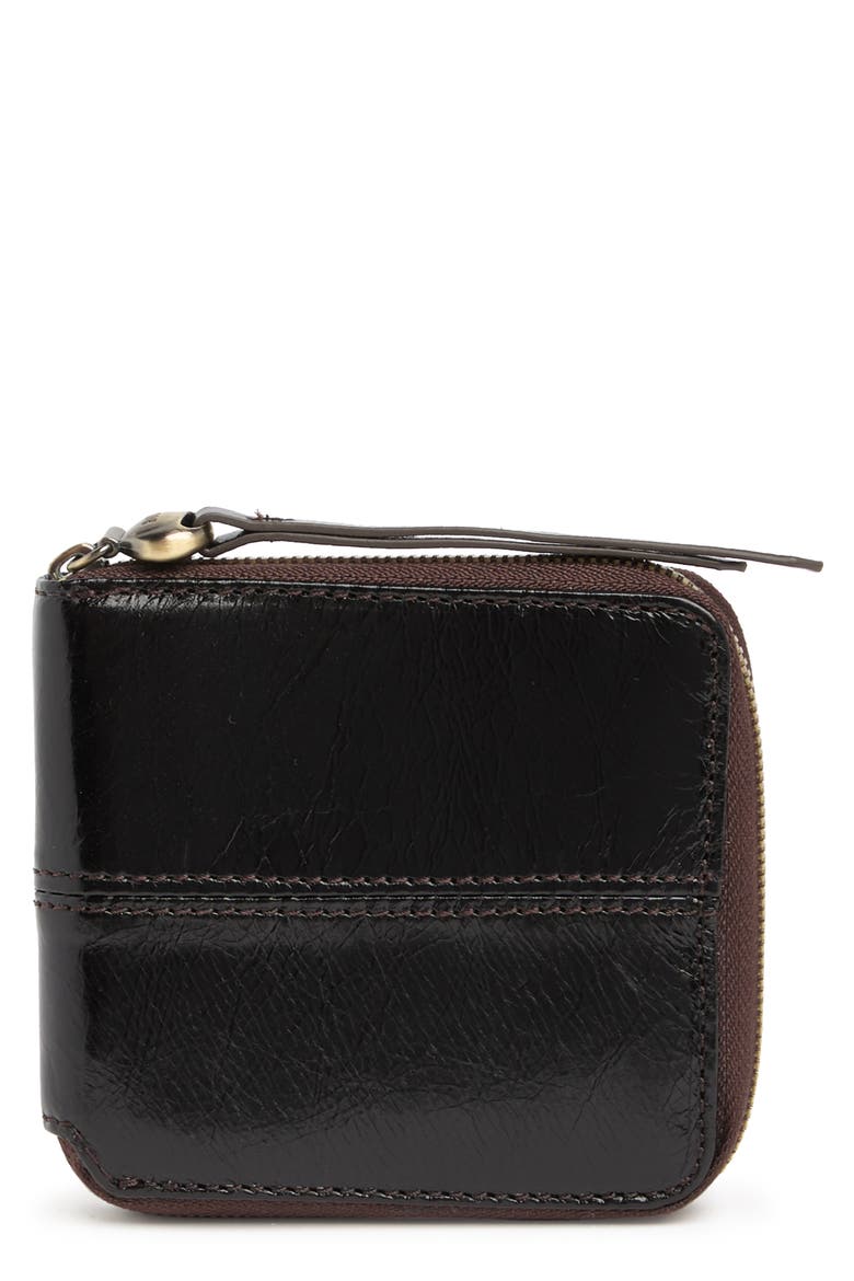 Zippy Leather Wallet, Main, color, BLACK