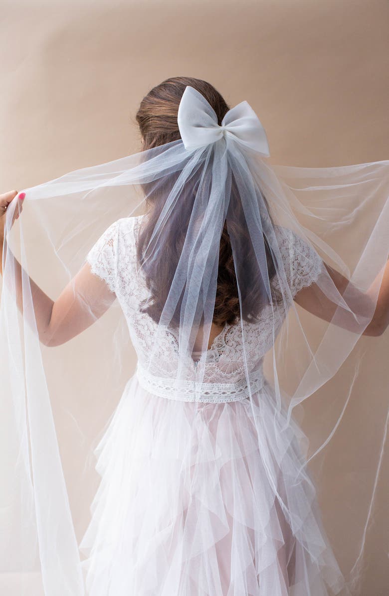 Brides & Hairpins Jagger Long Bow Hair Comb, Alternate, color, Ivory