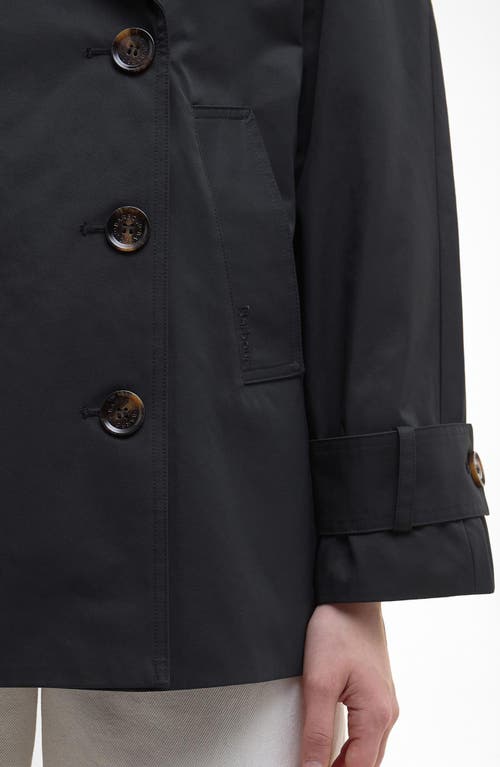 Barbour Maisy Showerproof Double Breasted Jacket In Black Safari Tartan